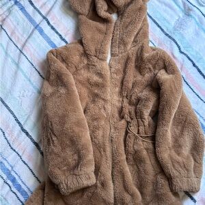 Cozy Tan Hooded Women's Puffer Coat